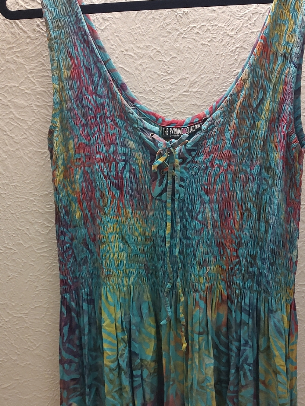 The Pyramid Collection Teal Multicolor Tie-Dye Maxi Dress - Picture 2 of 5